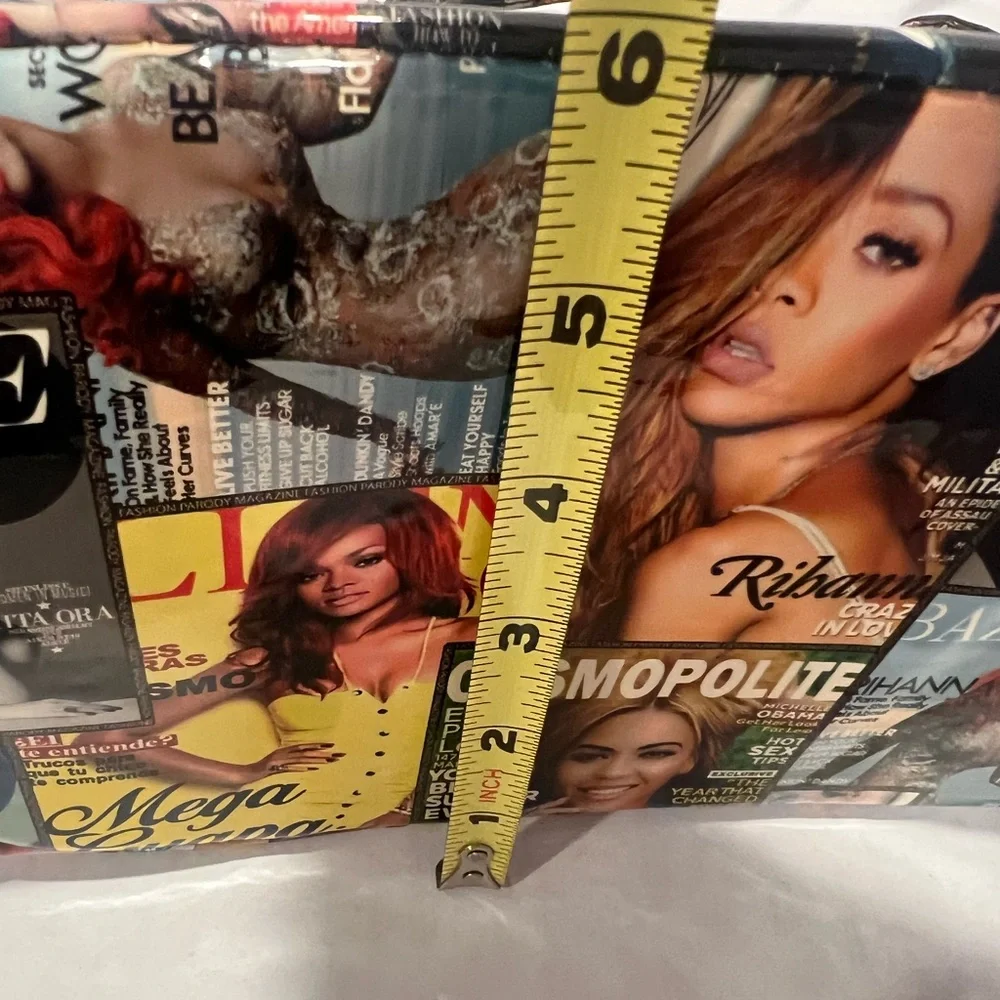 Multicolor Magazine Cover Print Tote - Picture 9 of 14